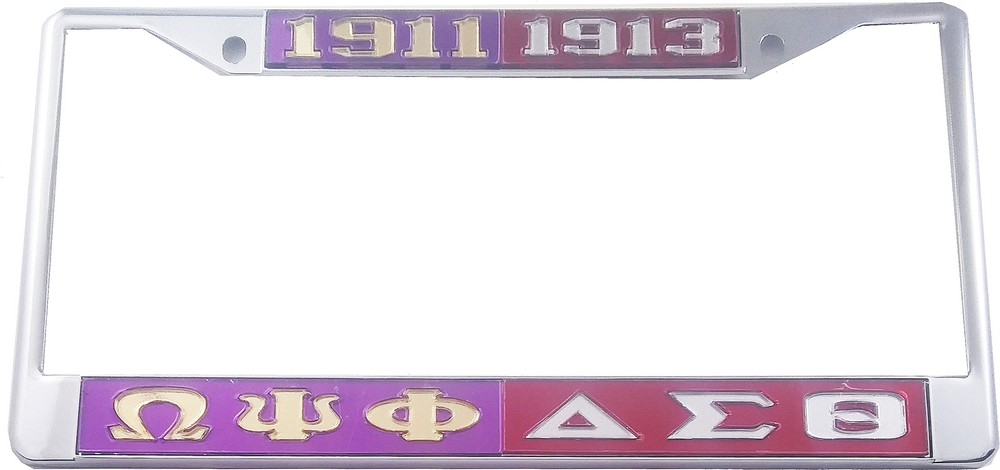 Omega Psi Phi + Delta Sigma Theta Split License Plate Frame [Silver Standard ...