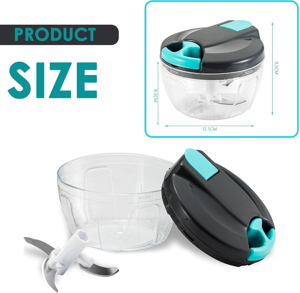 Multi-Function Manual Food Processors & Chopper with Cover and Handle, Garlic...