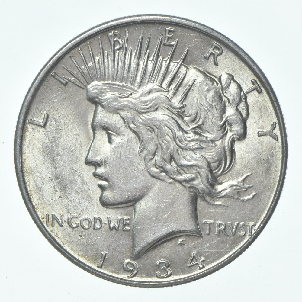 (1) XF 1934-D Peace Silver Dollar 90% - Extra Fine - Denver Mint