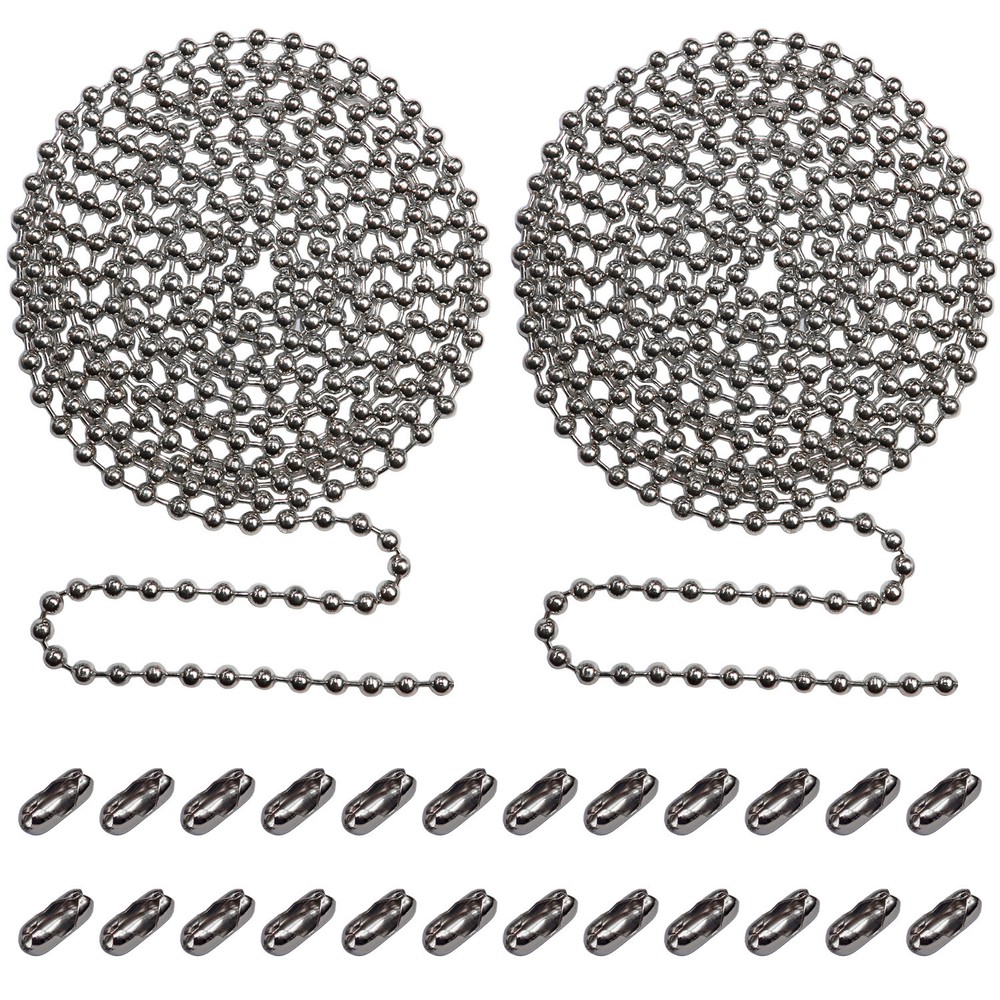 2pack Beaded Pull Chain Extension with Connector 10 Feet Beaded Roller Chain