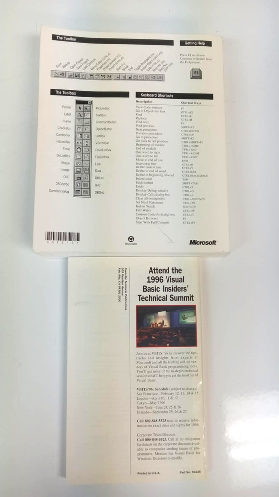 Microsoft Visual Basic Standard Edition Version 4.0 used complete Win 95 1996