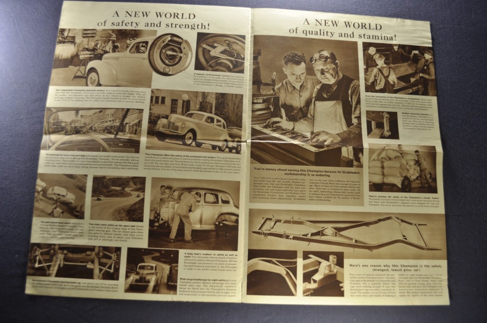 1939 Studebaker Champion Brochure Folder Sedan Coupe Original 39