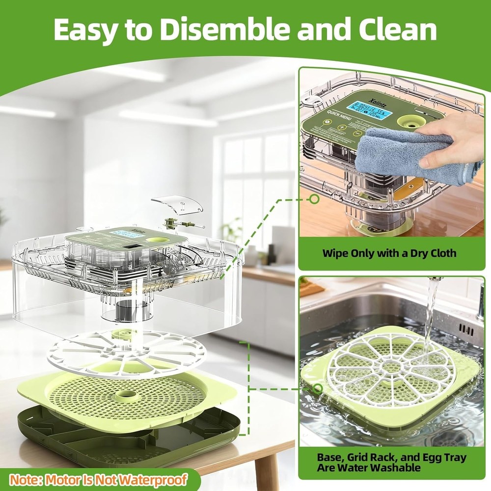 Automatic 12 Egg Incubator - Digital Temperature/Humidity Display, Hatch Day ...