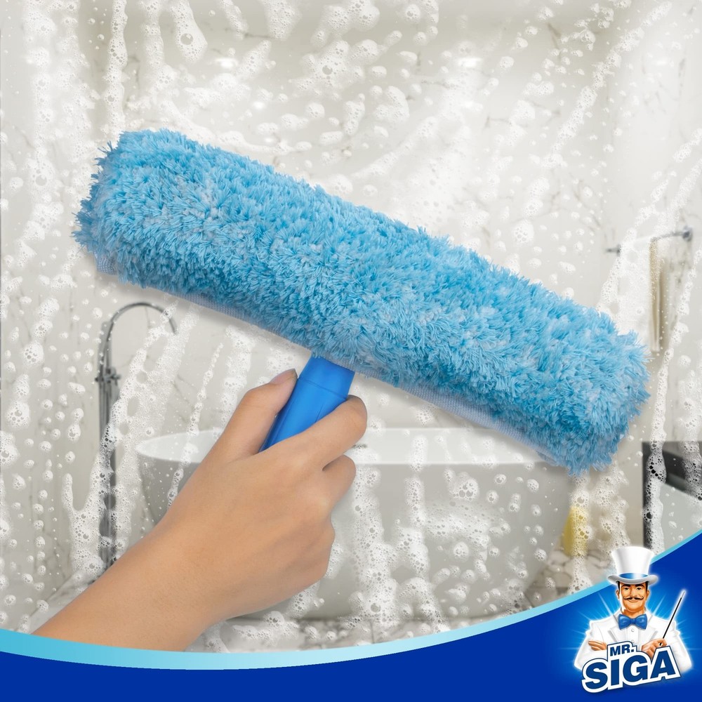 MR.SIGA Professional Window Cleaning Combo - Squeegee & Microfiber Window Scr...
