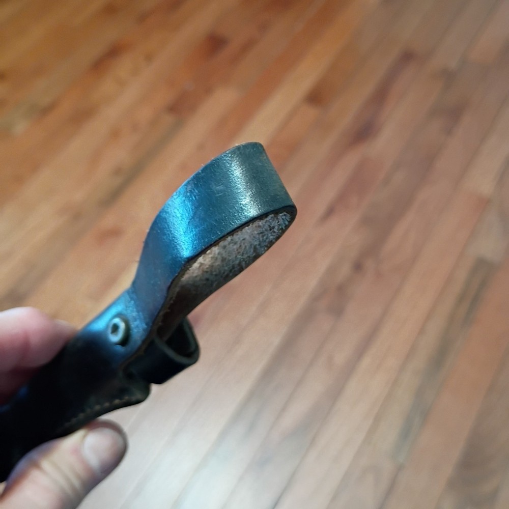 Vtg Leather Sheath For 4" Fixed Blade Knife W/ Belt Loop & Snap Closure
