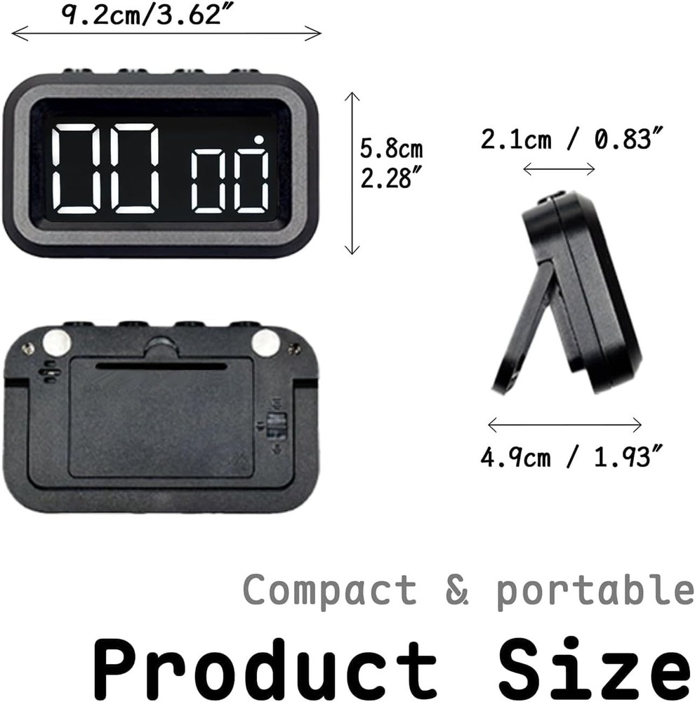 Multifunctional Digital Timer – Magnetic, for Kitchen, Study & Exercise