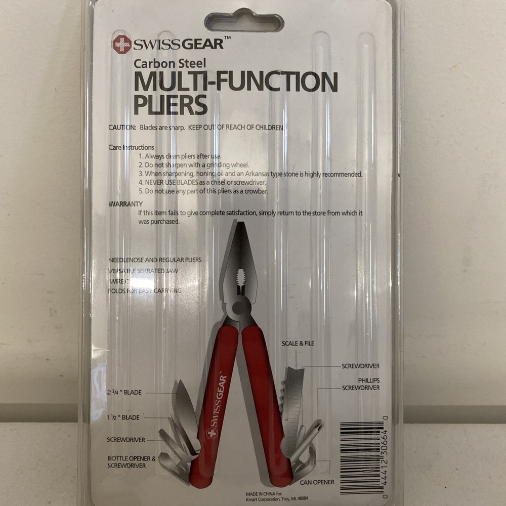 SwissGear Carbon Steel Multi-Function Pliers Multi Tool New In Package