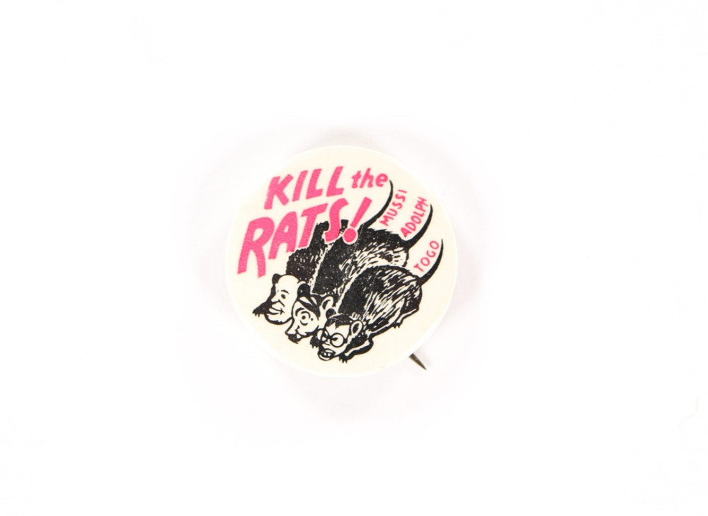 WWII Anti Axis Powers Homefront Pinback Button