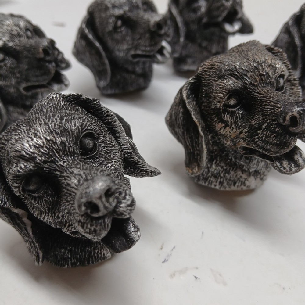 Resin Dog Face Shape Pulls Drawer Cabinet Door Handle Knobs 6 pcs