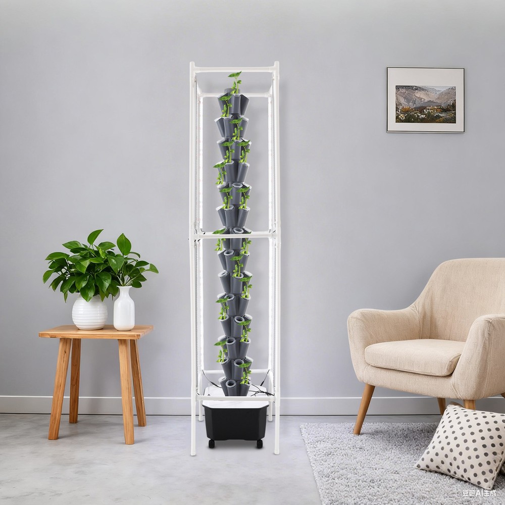 Vertical 70-Pots Hydroponics Tower w/Light Hydroponic Growing System Gardening