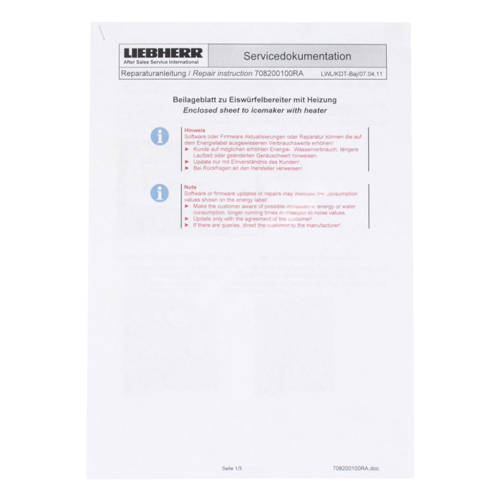 Liebherr 708200100 Appliance Insert