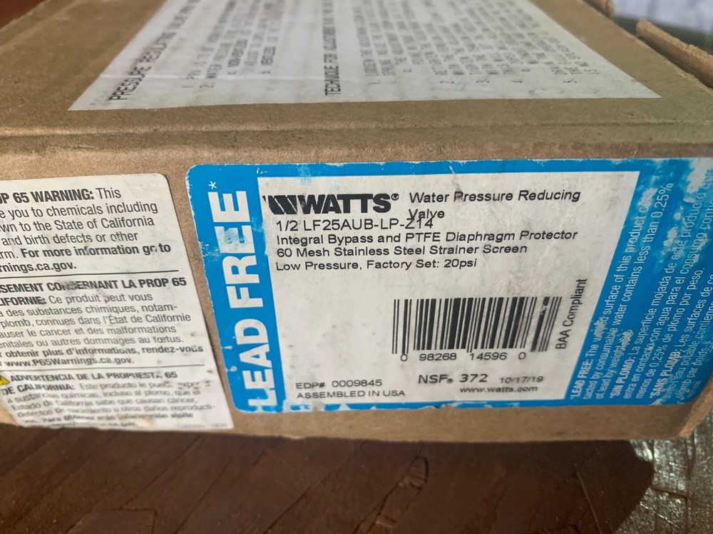 Watts 3/4 50psi Water Pressure Reducing Valve Lead (LFN45BM1-U)