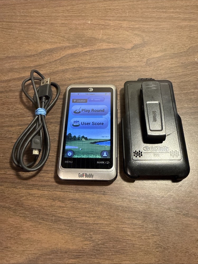GOLF BUDDY PT4 HANDHELD GPS GOLF COURSE & SCORECARDS NICE!