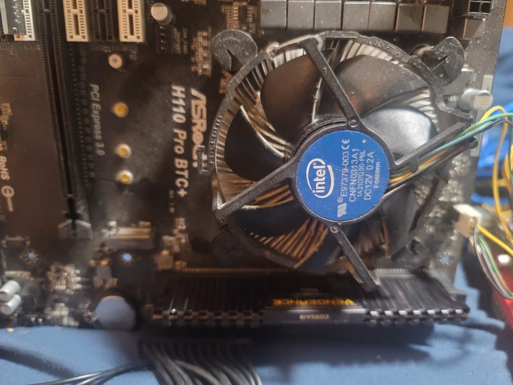 Barebones Mining Setup with Frame, Risers, (2) 1000W PS, Motherboard, Processor