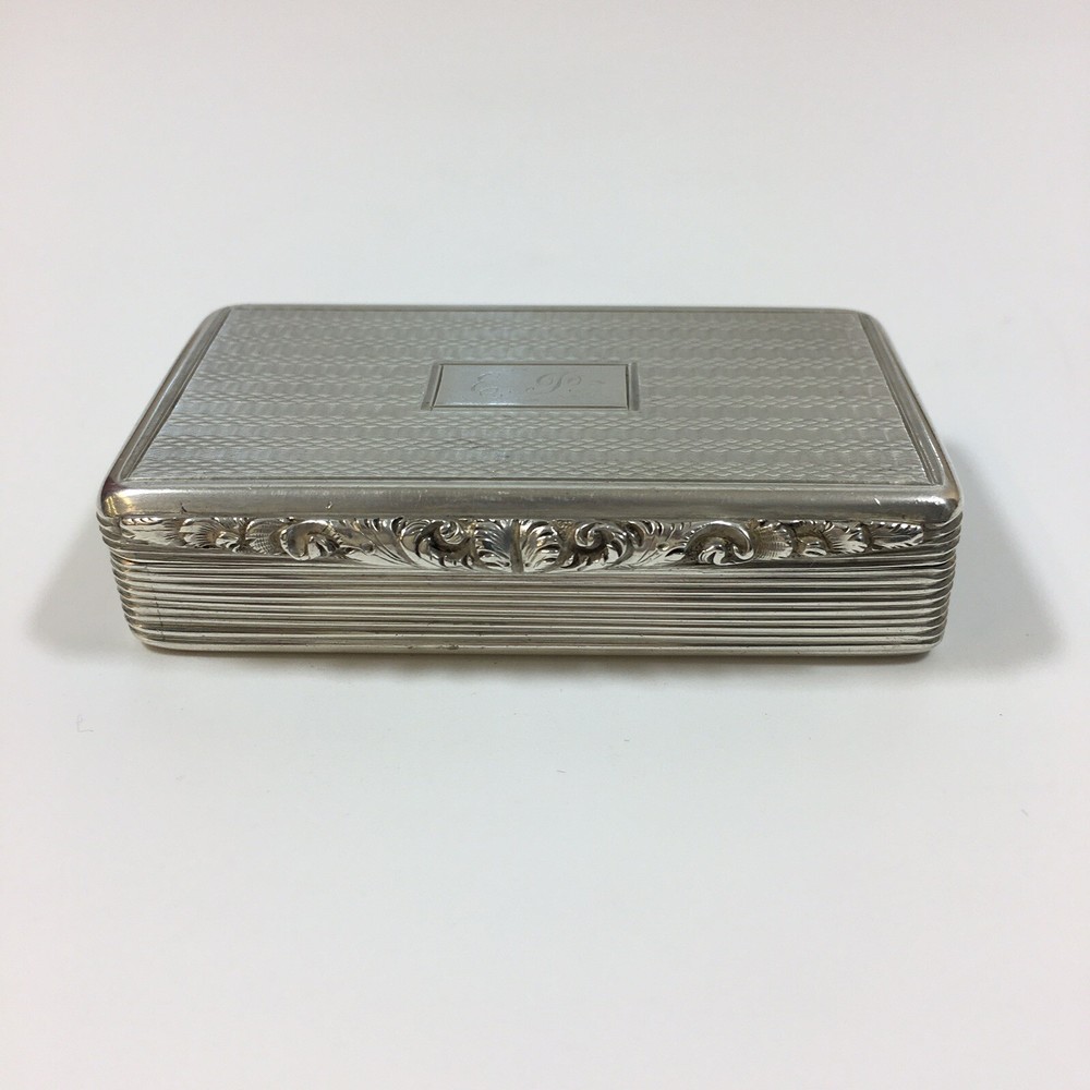 Antique 1839 Francis Clark Victorian Solid Silver Snuff Box 7cm In Width