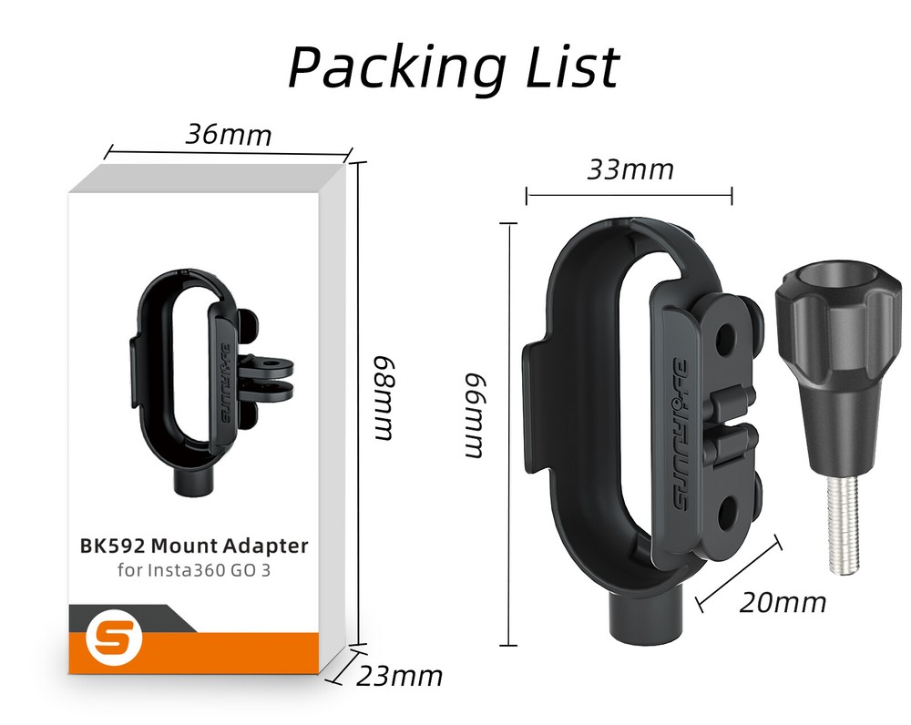 For Insta360 GO3 Action Camera Frame Adapter Extension Quick Release Accessories