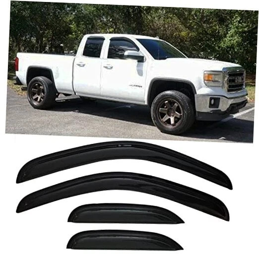 Side Window Visor Wind Deflectors Rain Guard for 2007-2013 Chevy Silverado &