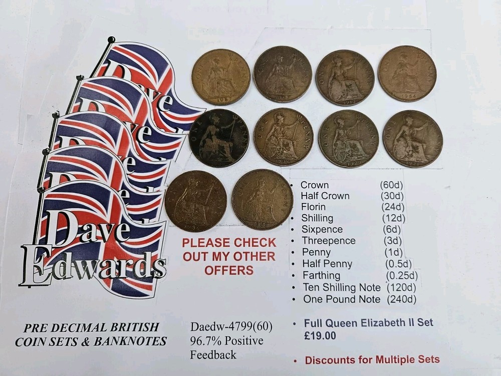 Pre decimal British coin sets