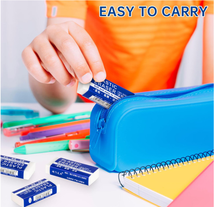12 Pack Pencil Erasers, Large White Erasers for School, Art 12 Pack