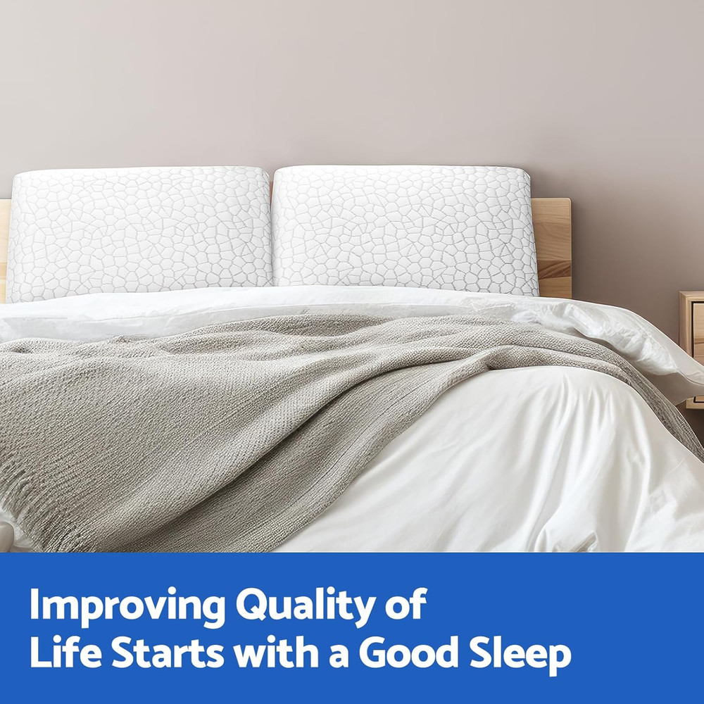 Memory Foam Pillows for Sleeping, Bed Pillow with Removable and Machine Washable