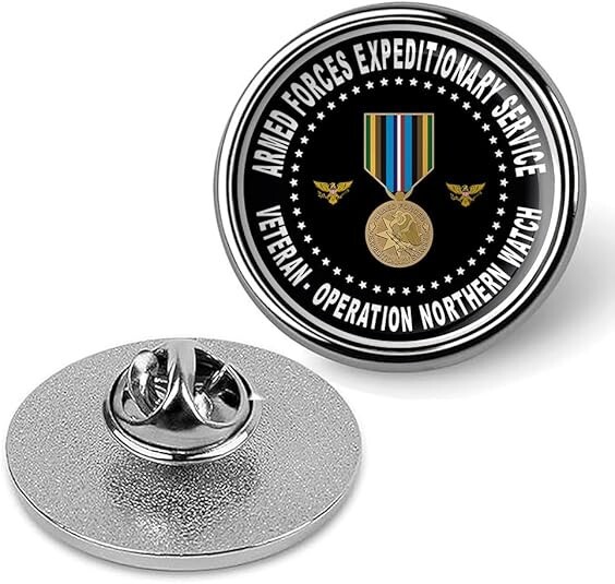 Silver Armed Forces Expeditionary Service Operation Northern Watch Lapel Pin