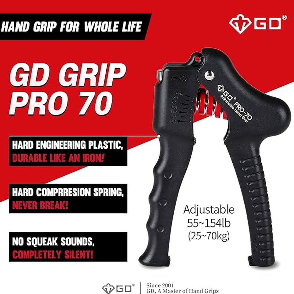 GD Iron Grip Pro-70 Adjustable Hand Gripper for Grip & Forearm Strength Training
