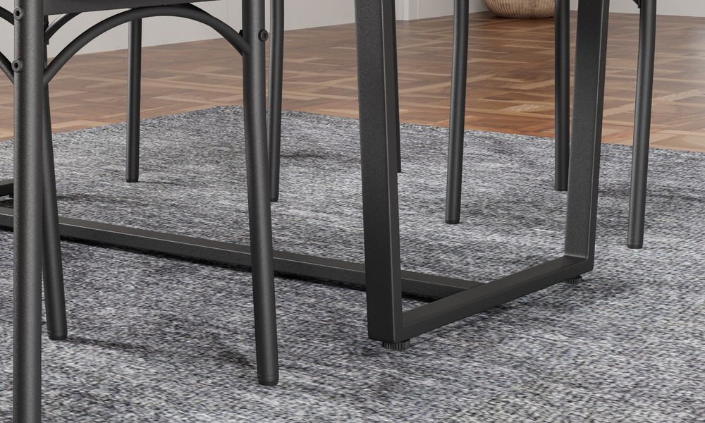 Industrial 4-Pc Table Chair Set Solid Backrest Durable Style