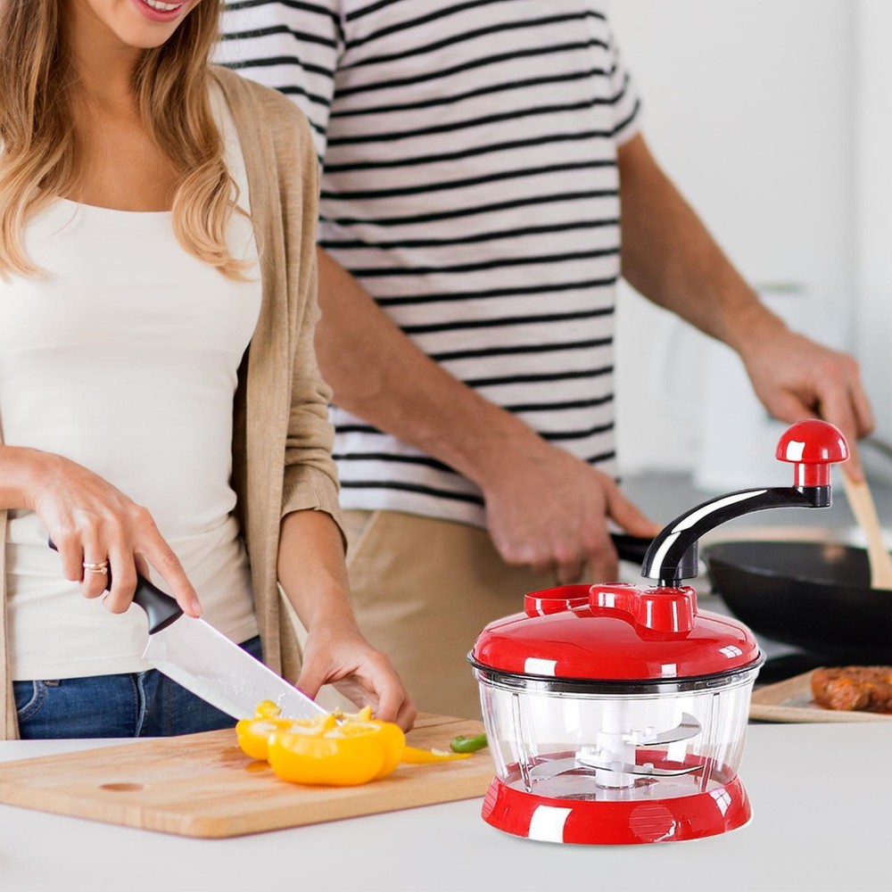 Food Chopper Hand Crank Food Processor Chopper Vegetable Quick Chopper