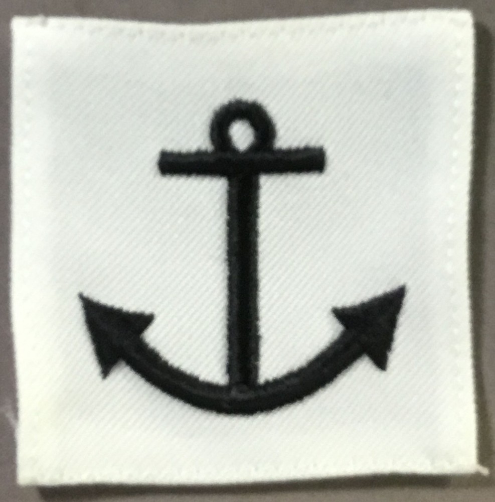USN Navy Anchor Black on White licensed patch