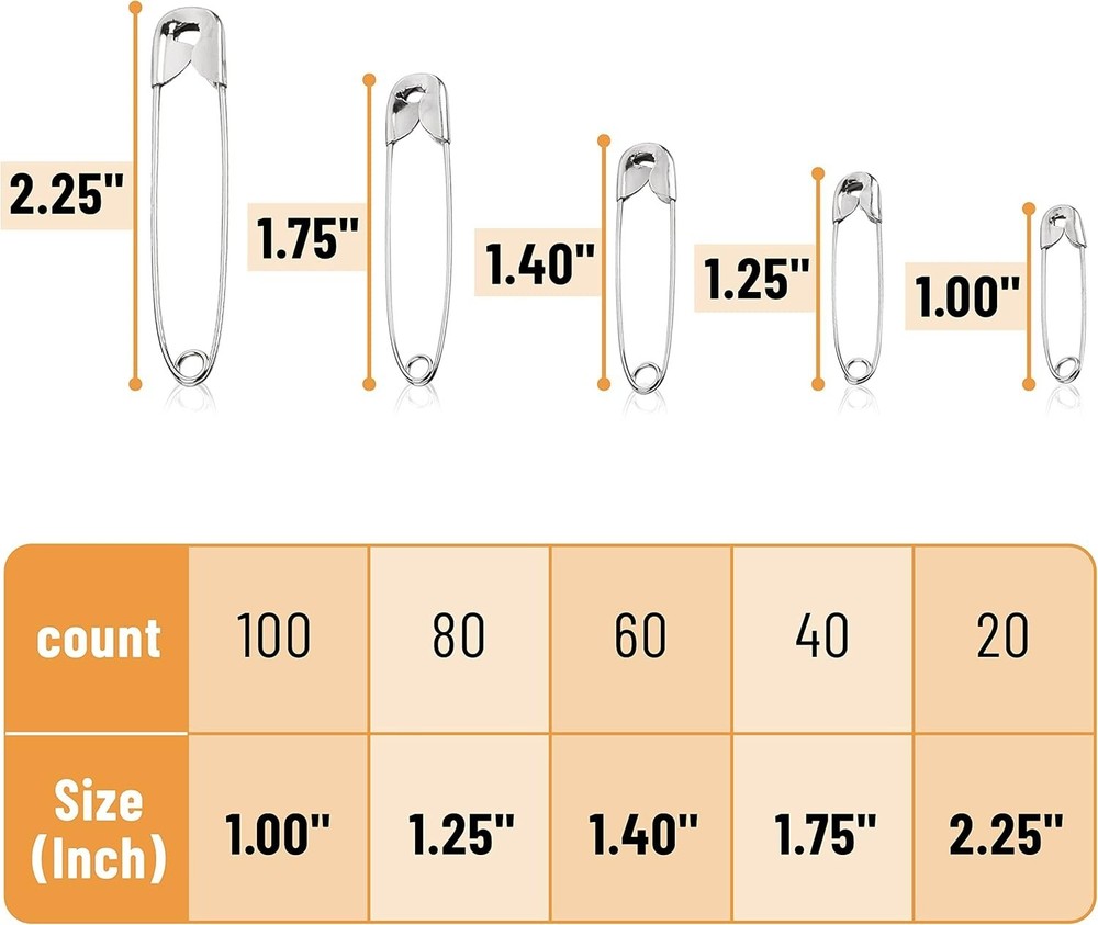 Versatile 300 Pack Safety Pins - Rust Resistant & Perfect for Creative Projects