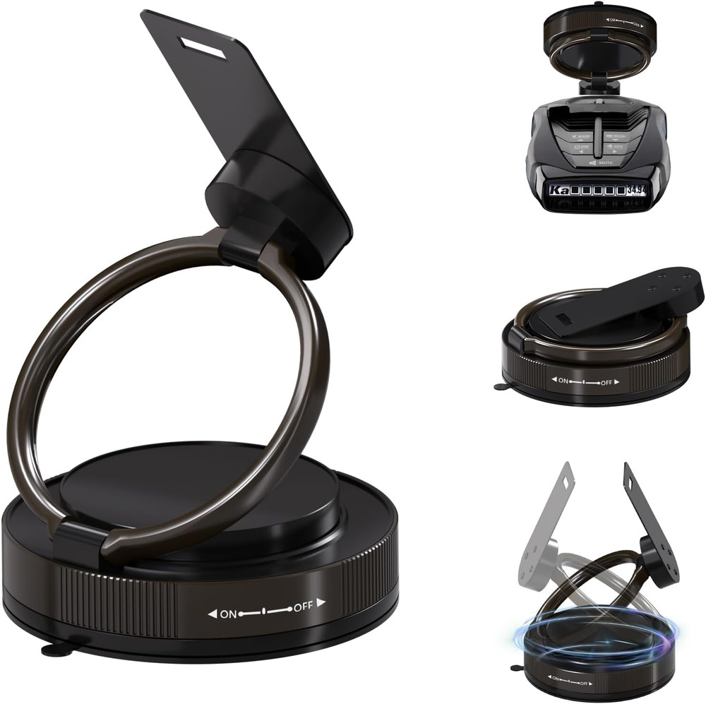 Radar Detector Mount，Super Strong Suction Cup Car Windshield Bracket，360° Adjust