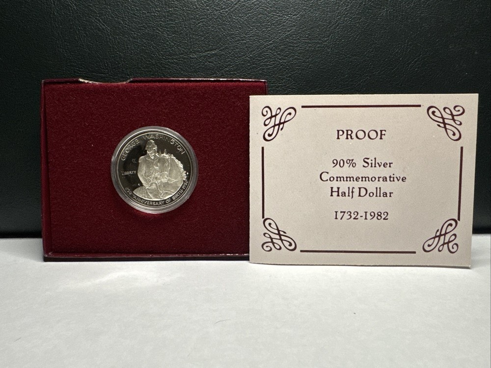1982-S George Washington Commemorative Half Dollar Proof 50C 90% SIlver US Coin
