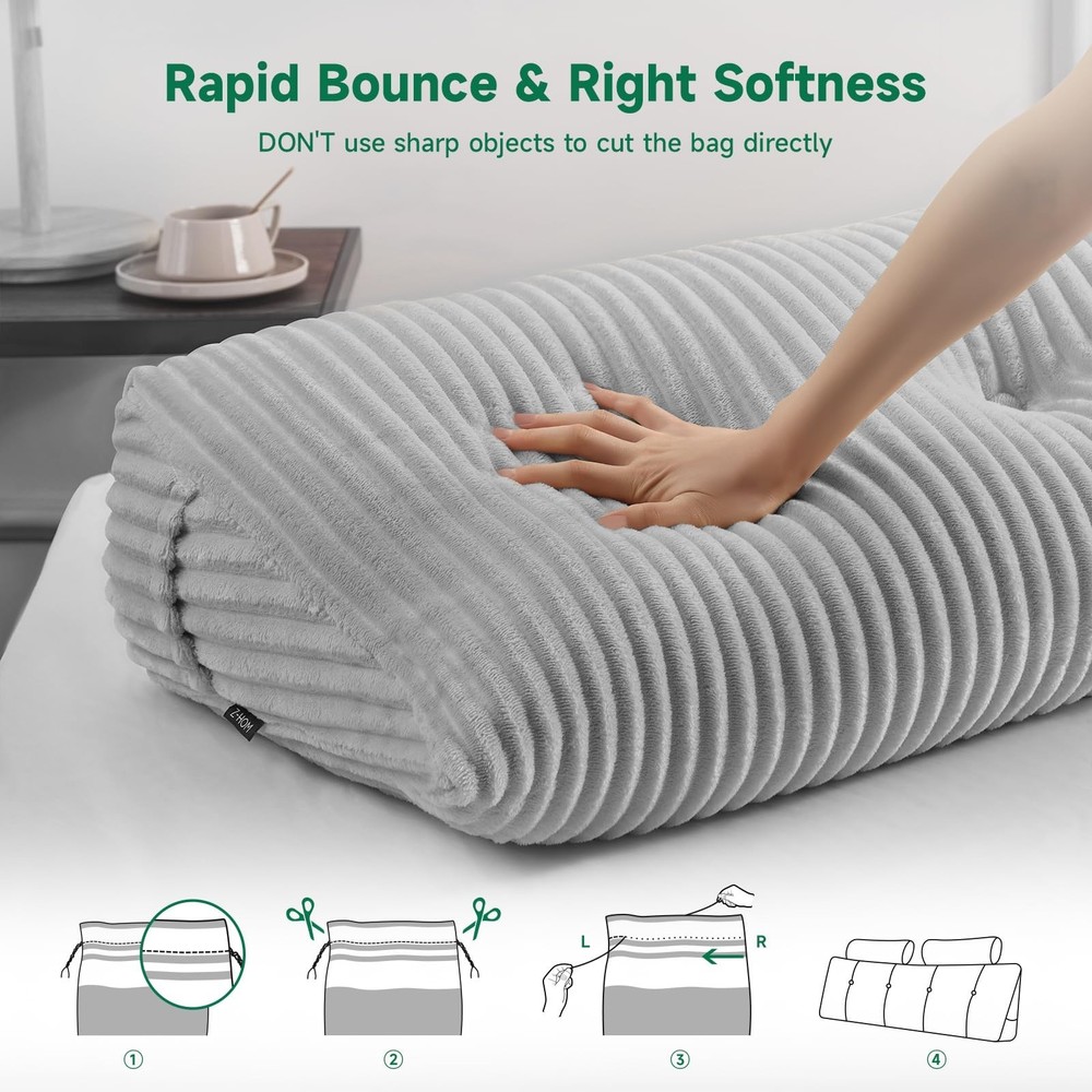 Z-hom Large Wedge Pillow Headboard, Twin Triangular Headboard Pillow, Reading...