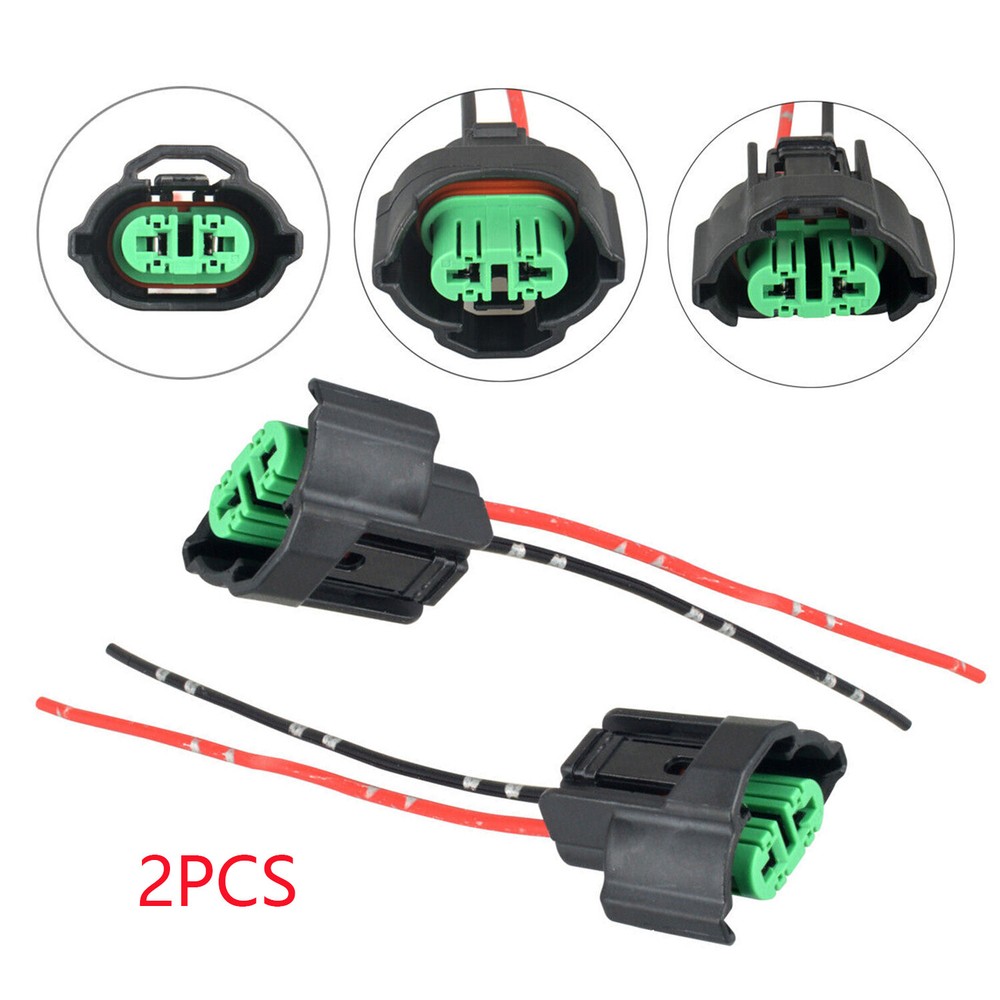 Wire Pigtail Female C H11 Two Harness Head Light Low Beam Bulb Plug Connector 2X