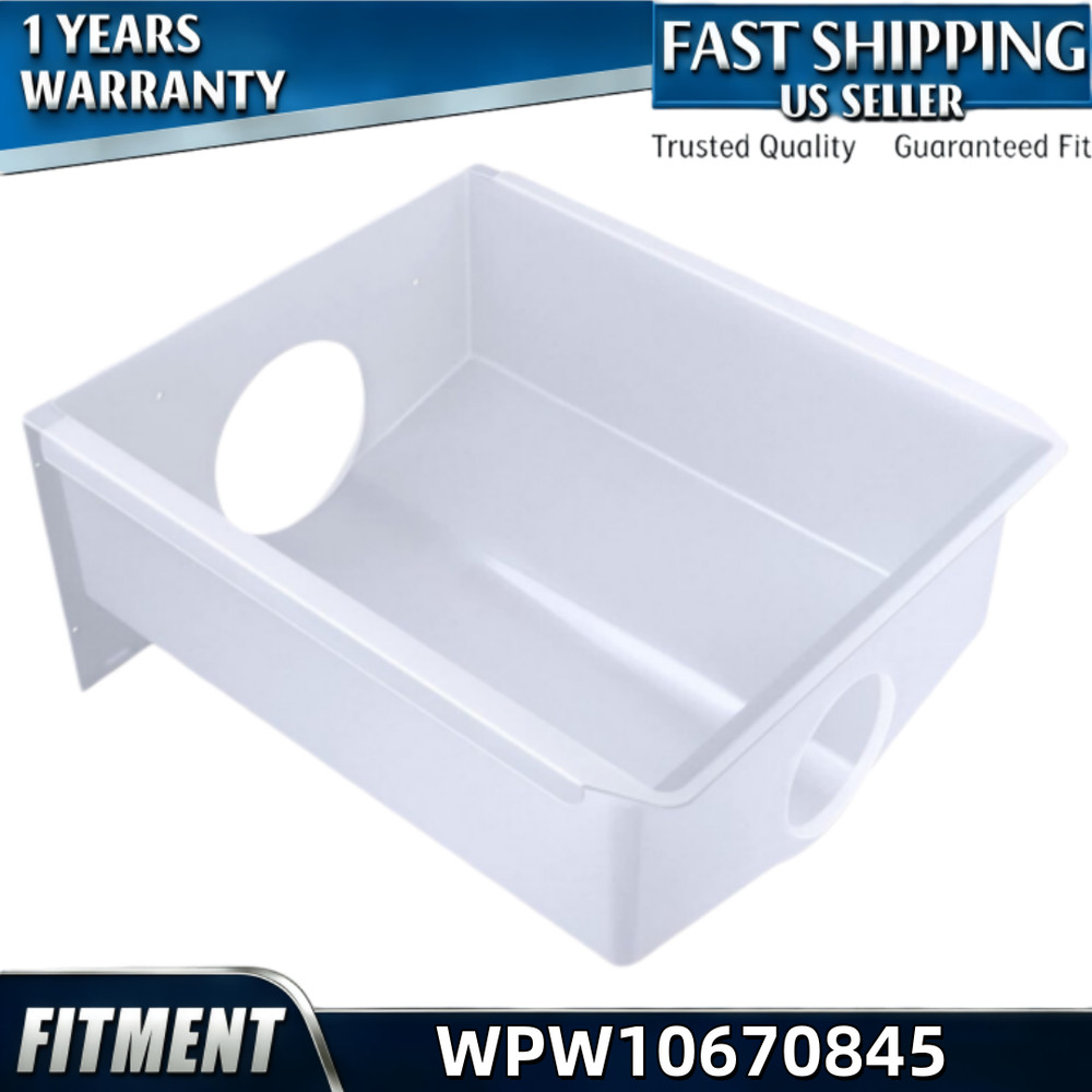 NEW WPW10670845 REFRIGERATOR ICE BUCKET CONTAINER WHIRLPOOL REFRIGERATOR - WHITE