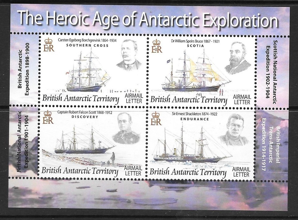 BRITISH ANTARCTIC TERR. SGMS473 2008 EXPLORERS & SHIPS MNH