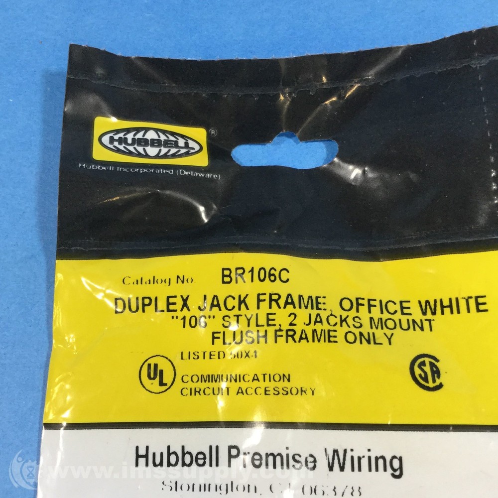 Hubbell BR106C Duplex Jack Frame FNOB
