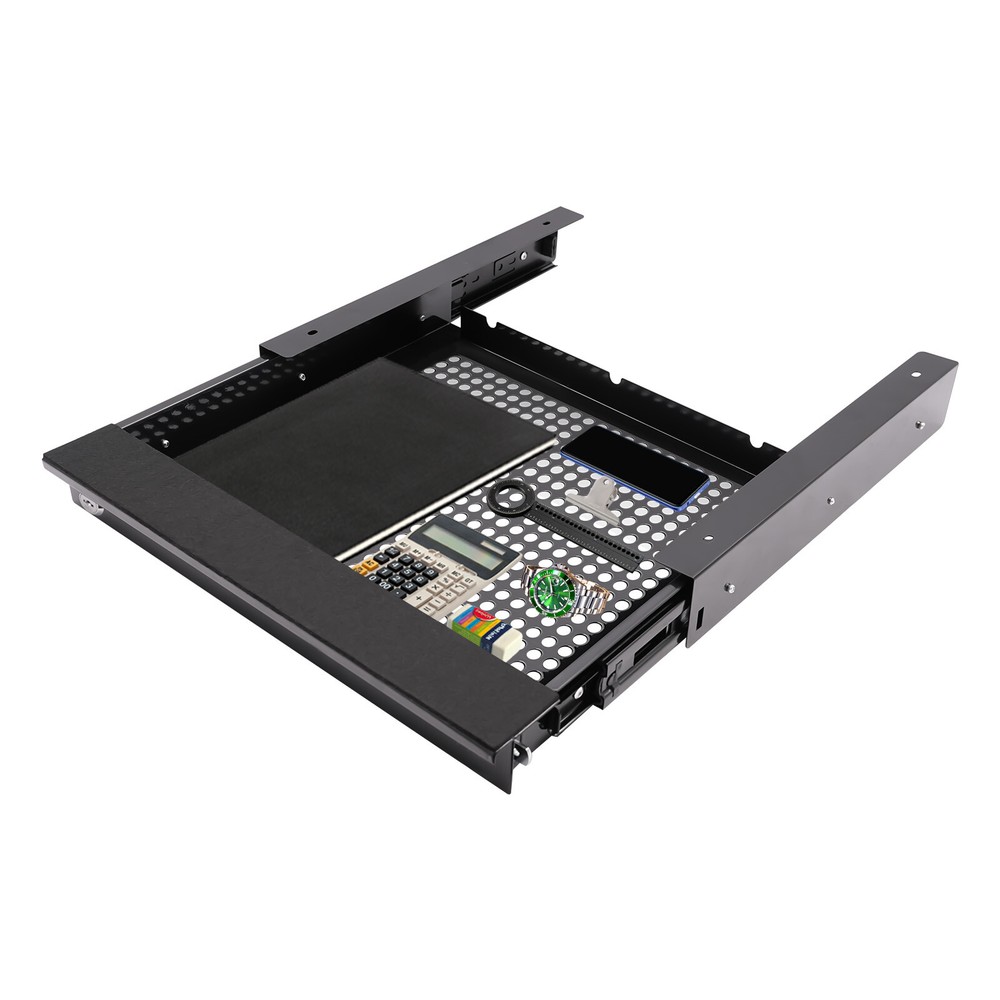 14?? Modern Sliding Pull-out Drawer Storage Organizer for Standing Desks Black