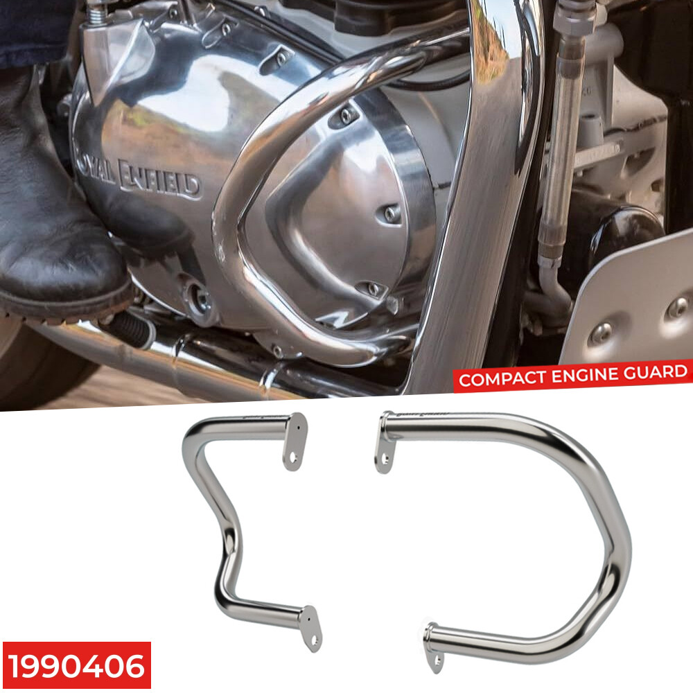 CHROME Compact Engine Guards FIT ROYAL ENFIELD GT & Interceptor 650