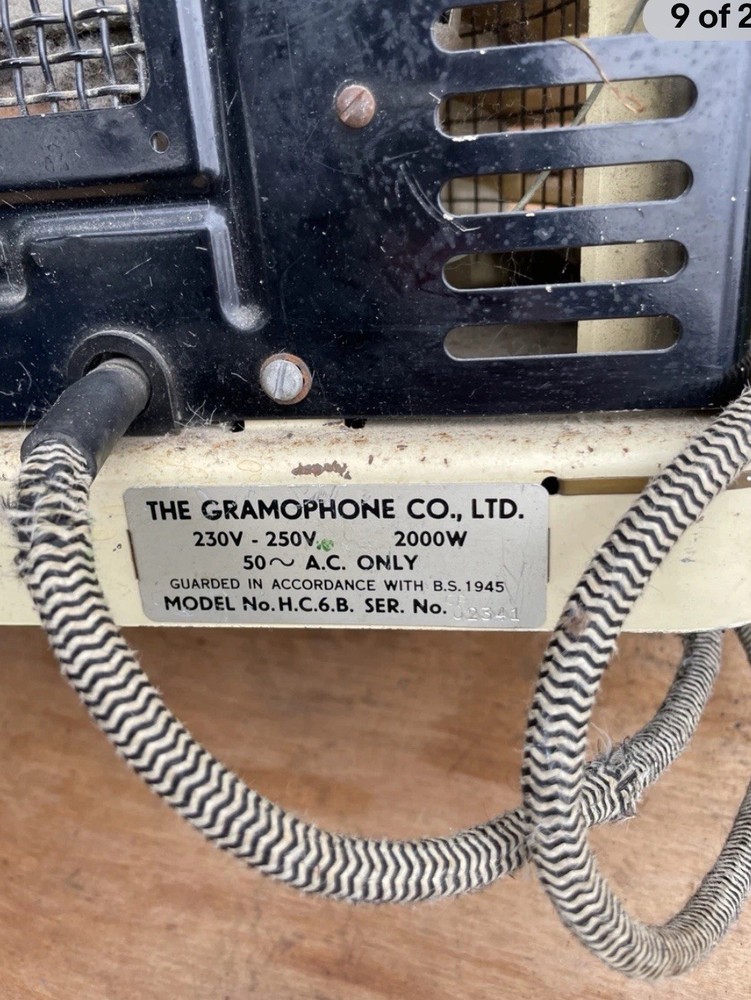 Art Deco Heater Fire HMV gramophone