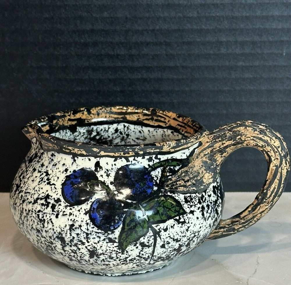 Art Pottery Small Pitcher/Creamer Signed Hand Painted