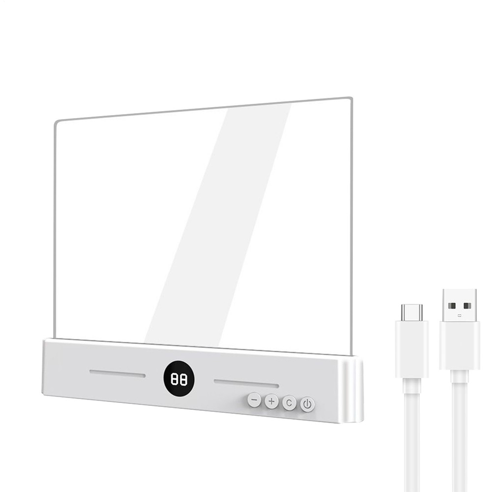 Rechargeable Flat LED Reading Light – Clear Full Page Book Lamp, Dimmable