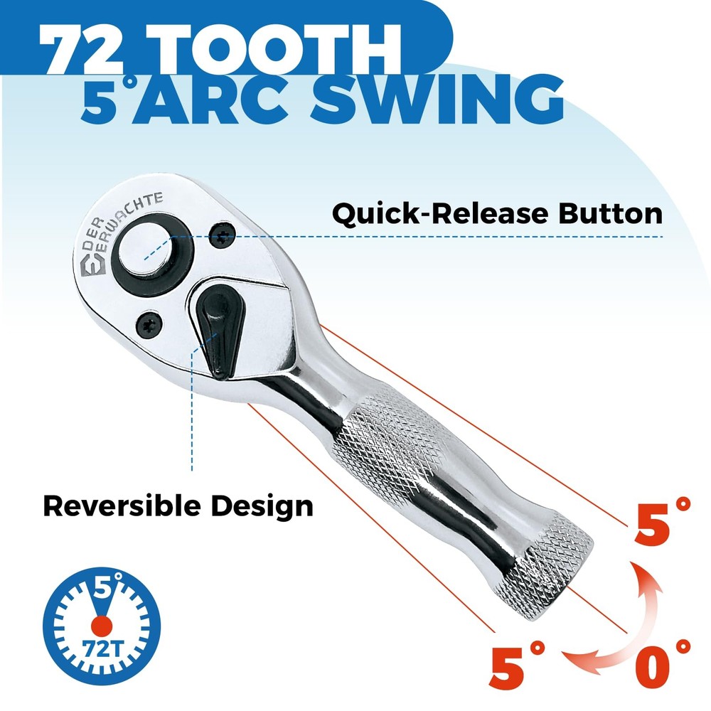 Der Erwachte 3-Piece Stubby Ratchet Set, 3PCS Silver