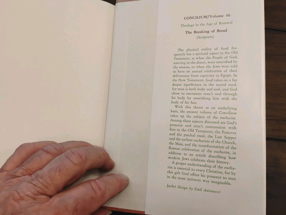 Book Concilium 40 Scripture The Breaking of Bread HC/DJ Library