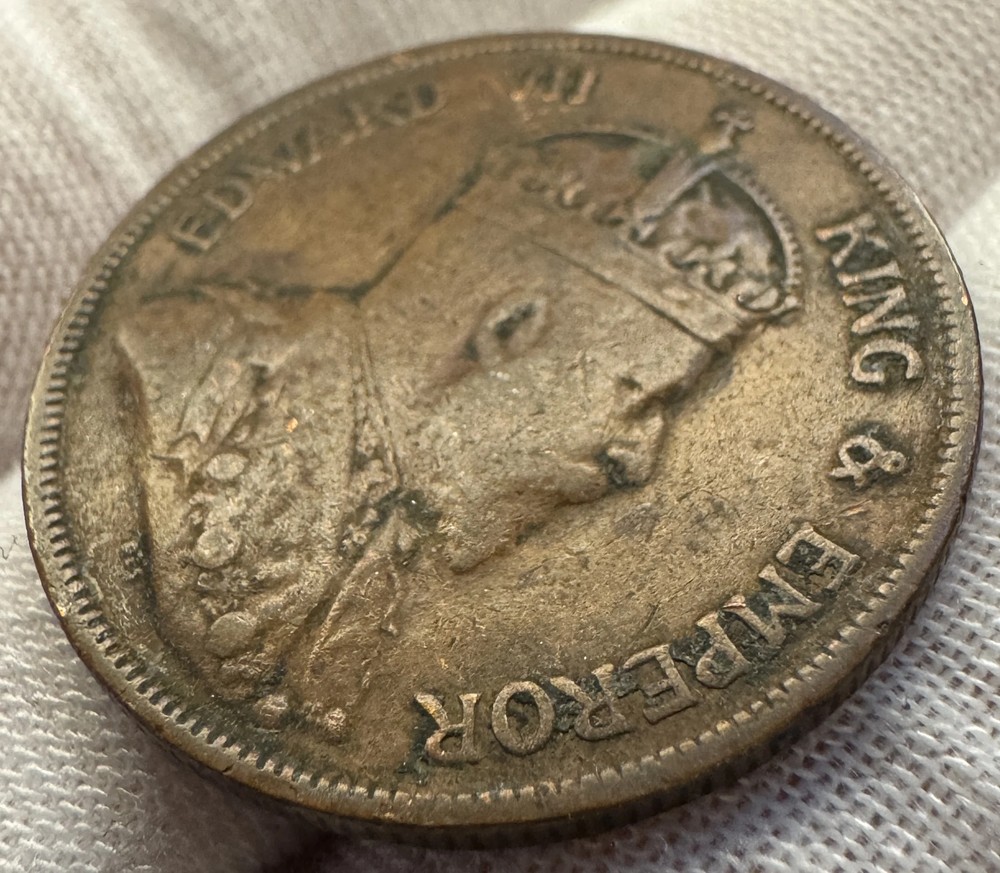 1904 Straits Settlements Edward VII 1 Cent Bronze