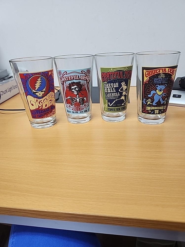 (4) 2019 Grateful Dead Glasses Pint