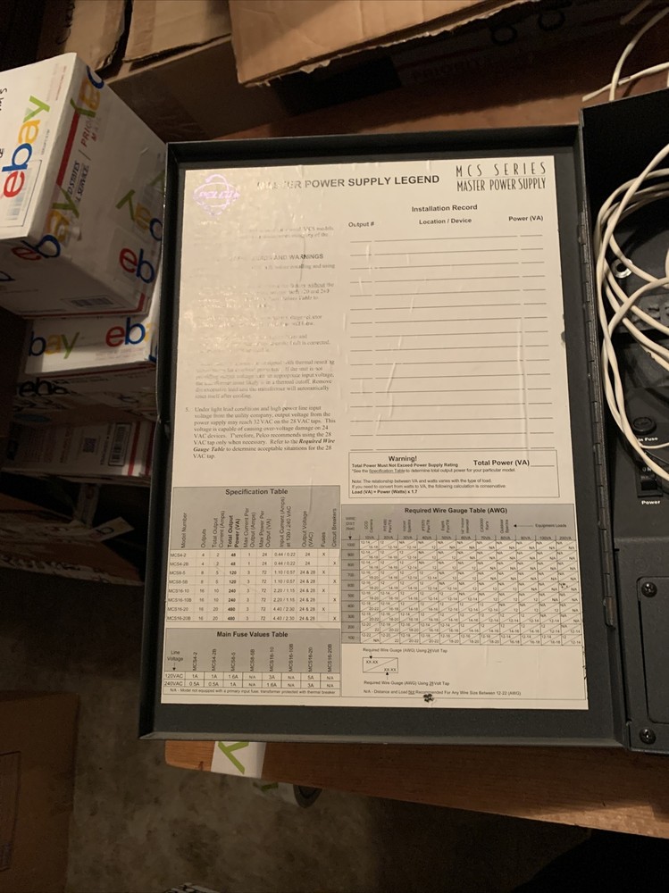 PELCO MASTER POWER SUPPLY MCS16-10 Used Tested & Working
