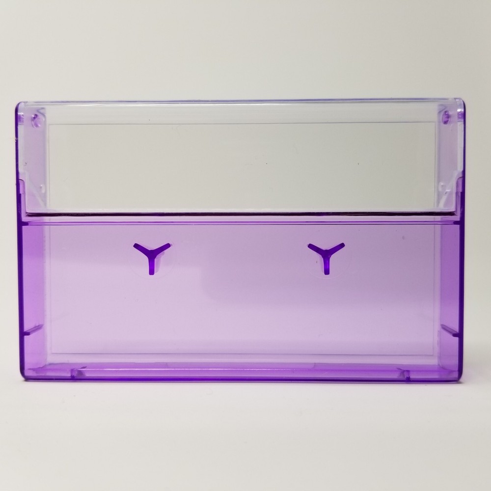 5 Cassette Tape Cases: Clear Front + Purple Tint Back - Empty Plastic Boxes