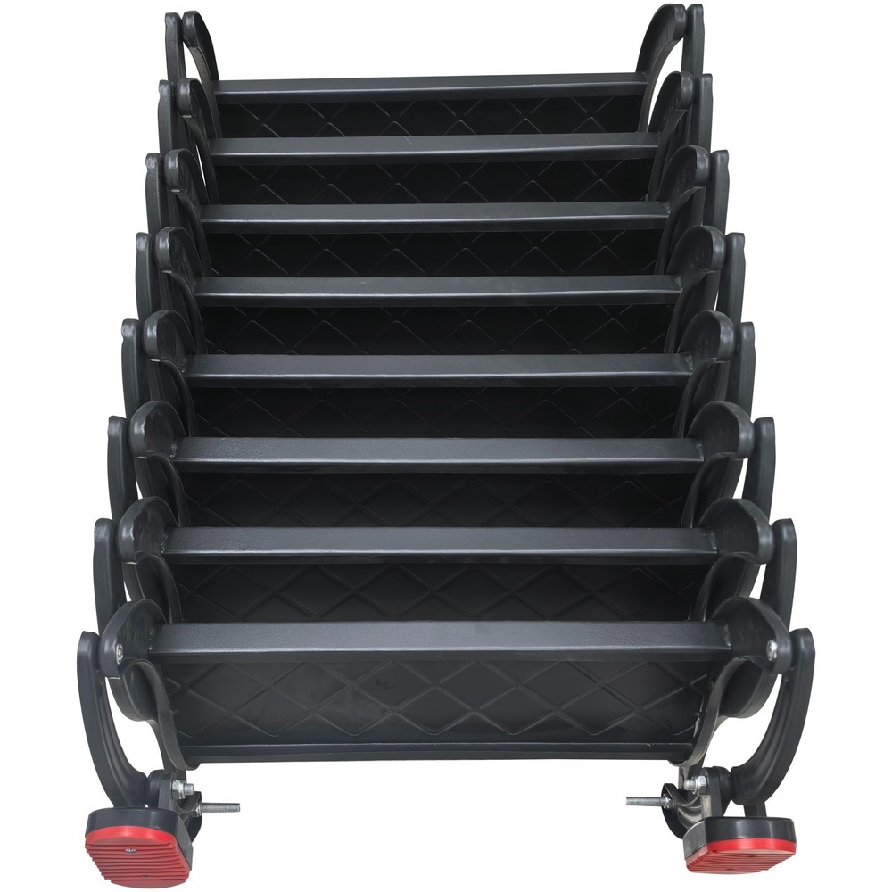 6.73ft 8-Step Wall-Mounted Folding Stair440Lbs Black Pull Down Telescopic Ladder