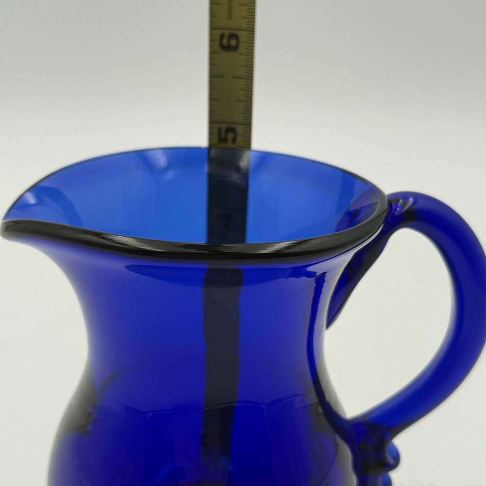 Siegel Type Cobalt Blue Glass Cream Pitcher